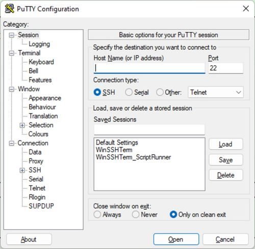 PuTTY screenshot