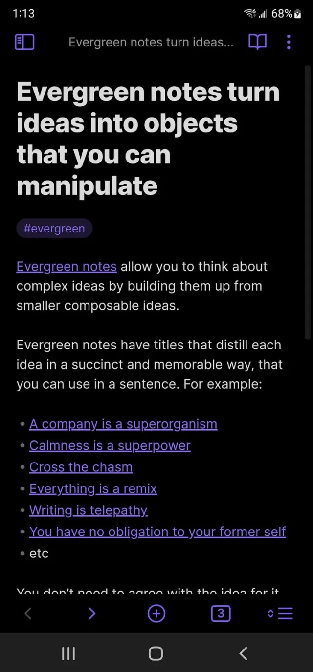 Obsidian for Android screenshot