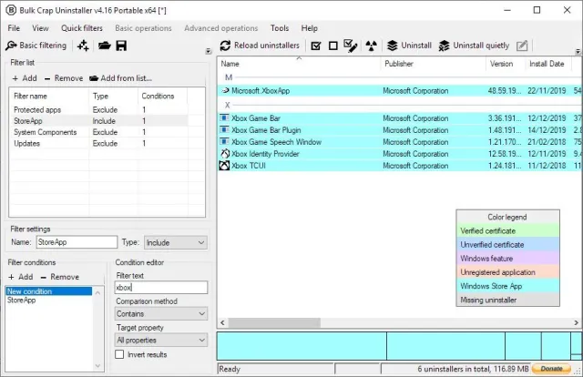 Bulk Crap Uninstaller screenshot