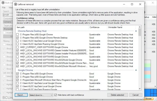 Bulk Crap Uninstaller screenshot