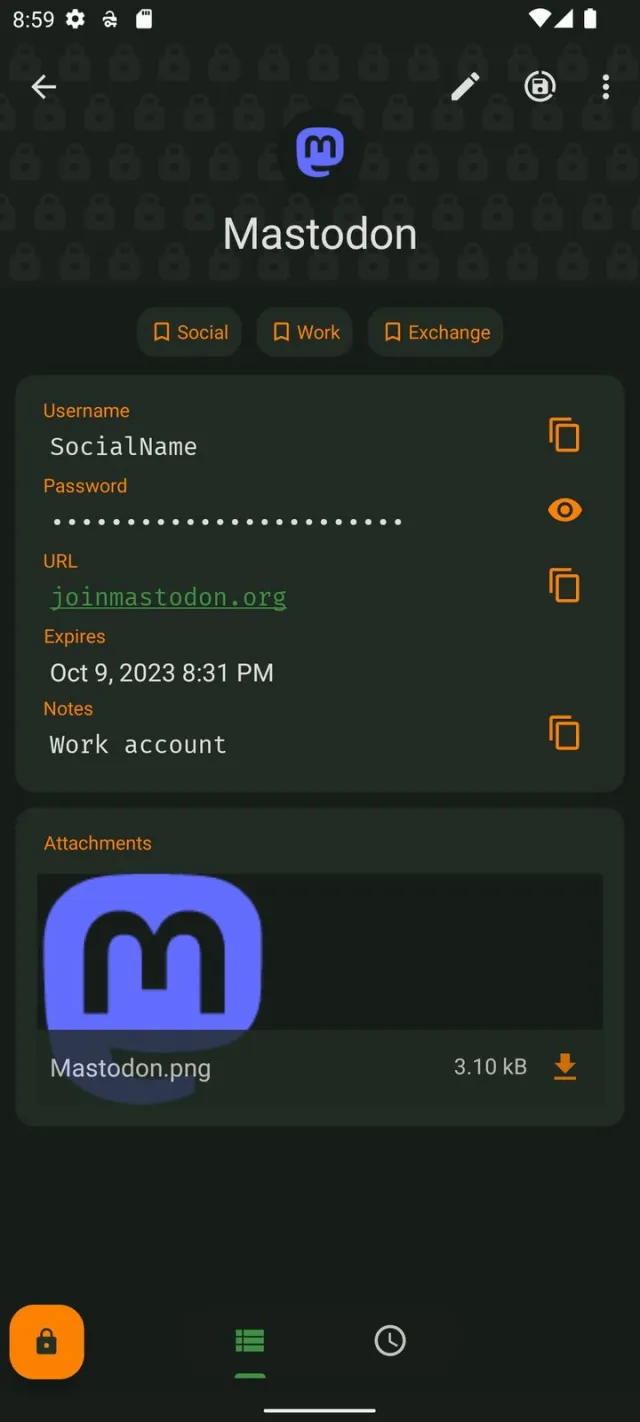 KeePassDX screenshot