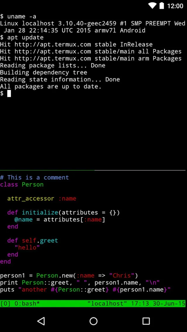 Termux screenshot