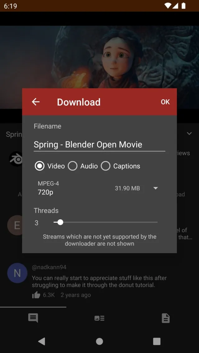 NewPipe screenshot