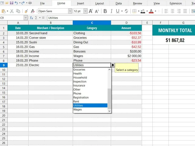 LibreOffice screenshot