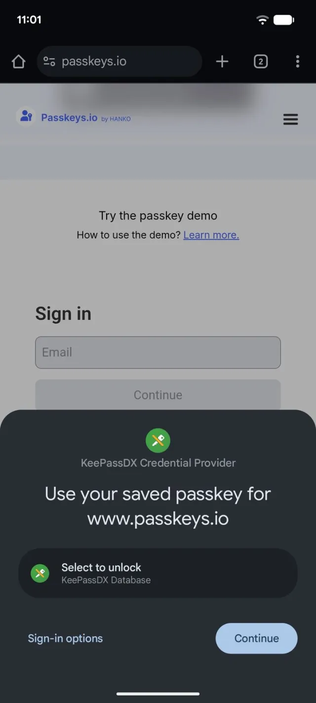 KeePassDX screenshot