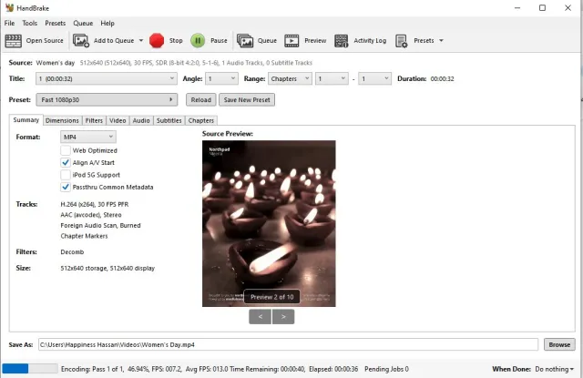 HandBrake screenshot